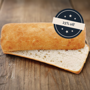 CC0751 - Fully Baked Sliced Ciabatta 115g x 60